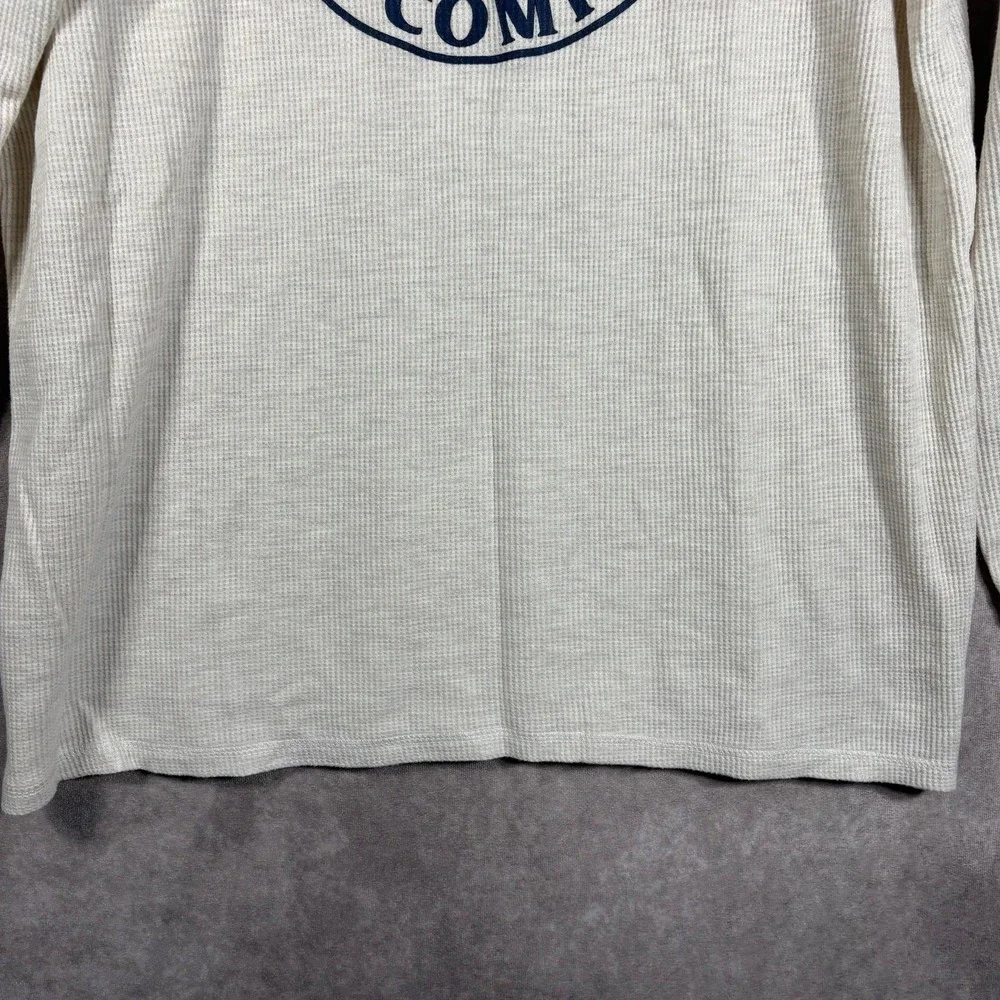 Levi's Thermal Waffle Knit Shirt‎ Mens Size XL White Long Sleeve Graphic Print